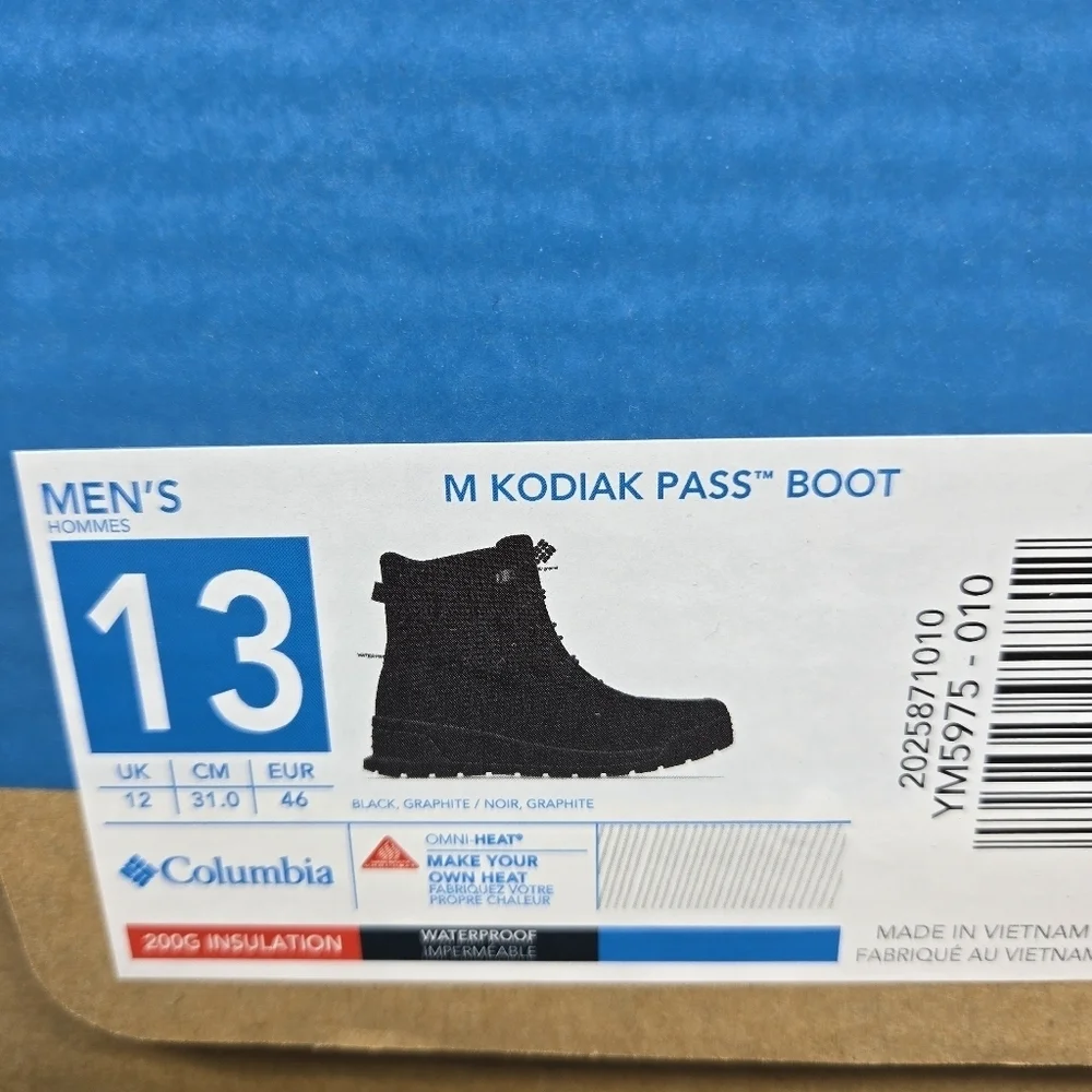 New Columbia Kodiak Pass Men's Waterproof Omni Heat Boots Shoes Size 13
